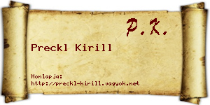 Preckl Kirill névjegykártya